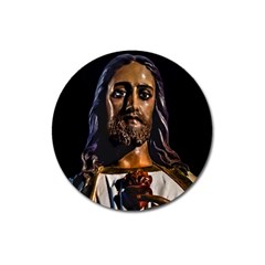 Jesus Christ Sculpture Photo Magnet 3  (round) by dflcprints