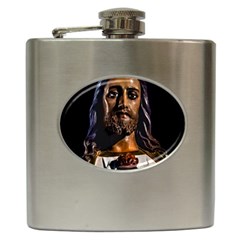 Jesus Christ Sculpture Photo Hip Flask (6 Oz) by dflcprints