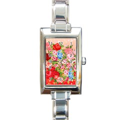 Pretty Sparkly Roses Rectangle Italian Charm Watches by LovelyDesigns4U