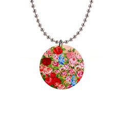 Pretty Sparkly Roses Button Necklaces by LovelyDesigns4U