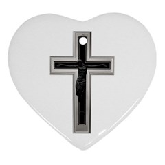 Christian cross Heart Ornament (Two Sides)