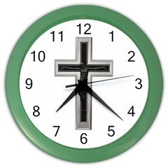 Christian Cross Color Wall Clock by igorsin