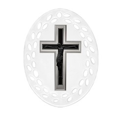 Christian cross Oval Filigree Ornament (Two Sides)