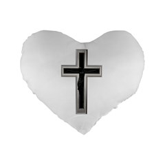 Christian cross Standard 16  Premium Heart Shape Cushion 