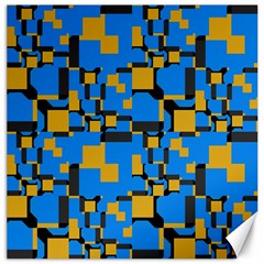 Blue Yellow Shapes Canvas 12  X 12 