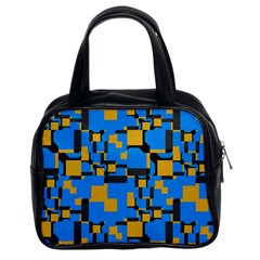 Blue Yellow Shapes Classic Handbag (two Sides) by LalyLauraFLM