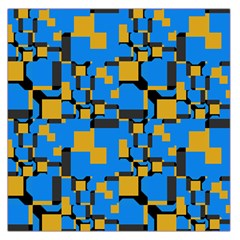 Blue Yellow Shapes Satin Scarf by LalyLauraFLM