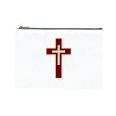 Red Christian Cross Cosmetic Bag (large)