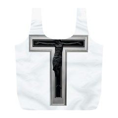 Red Christian Cross Full Print Recycle Bag (l) by igorsin