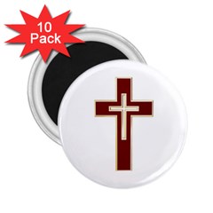 Red Christian Cross 2 25  Magnet (10 Pack)