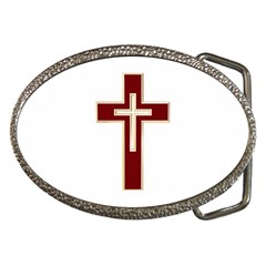 Red Christian Cross Belt Buckle