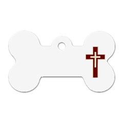 Red Christian Cross Dog Tag Bone (two Sides) by igorsin