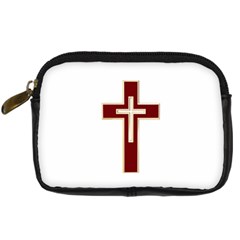 Red Christian Cross Digital Camera Leather Case