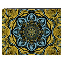 Blue Floral Fractal Cosmetic Bag (xxxl)  by igorsin