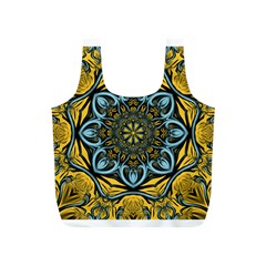 Blue Floral Fractal Full Print Recycle Bags (s)  by igorsin