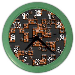 Brown Pieces Color Wall Clock by LalyLauraFLM