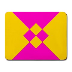 Yellow Pink Shapes Small Mousepad by LalyLauraFLM