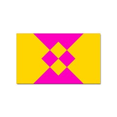 Yellow Pink Shapes Sticker Rectangular (100 Pack) by LalyLauraFLM