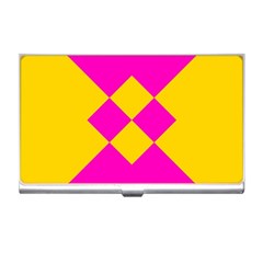 Yellow Pink Shapes Business Card Holder by LalyLauraFLM