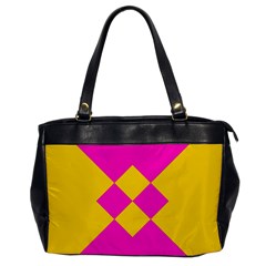 Yellow Pink Shapes Oversize Office Handbag by LalyLauraFLM