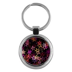 Sparkly Stars Pattern Key Chains (round)  by LovelyDesigns4U