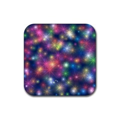 Sparkling Lights Pattern Rubber Coaster (square)  by LovelyDesigns4U