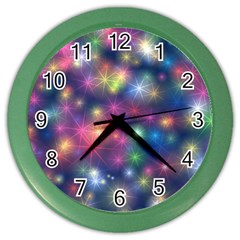 Sparkling Lights Pattern Color Wall Clocks by LovelyDesigns4U