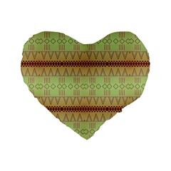 Aztec Pattern Standard 16  Premium Heart Shape Cushion 