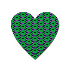 Stars In Hexagons Pattern Magnet (heart) by LalyLauraFLM