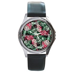 Luxury Grunge Digital Pattern Round Metal Watches by dflcprints