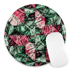 Luxury Grunge Digital Pattern Round Mousepads