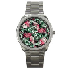 Luxury Grunge Digital Pattern Sport Metal Watches by dflcprints