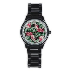 Luxury Grunge Digital Pattern Stainless Steel Round Watches by dflcprints