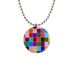Multi Colour Squares Pattern Button Necklaces by LovelyDesigns4U