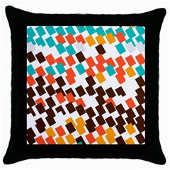 Rectangles On A White Background Throw Pillow Case (black) by LalyLauraFLM