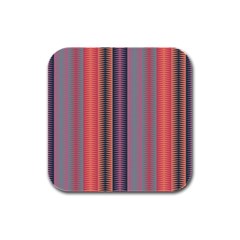 Triangles And Stripes Pattern Rubber Square Coaster (4 Pack) by LalyLauraFLM