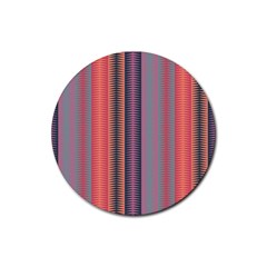 Triangles And Stripes Pattern Rubber Round Coaster (4 Pack) by LalyLauraFLM