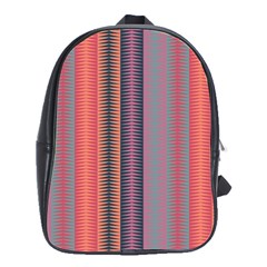 Triangles And Stripes Pattern School Bag (large) by LalyLauraFLM