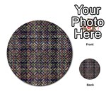 Multicolored Ethnic Check Seamless Pattern Multi-purpose Cards (Round)  Front 25