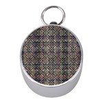 Multicolored Ethnic Check Seamless Pattern Mini Silver Compasses Front