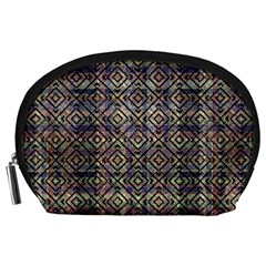 Multicolored Ethnic Check Seamless Pattern Accessory Pouches (large)  by dflcprints