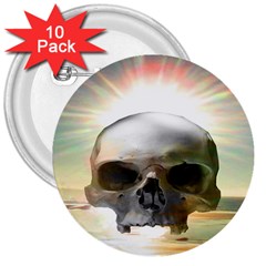 Skull Sunset 3  Buttons (10 Pack) 