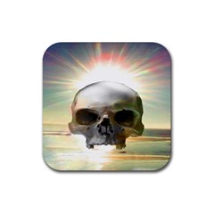 Skull Sunset Rubber Coaster (square) 