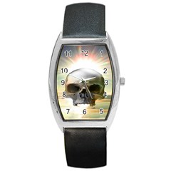 Skull Sunset Barrel Metal Watches by icarusismartdesigns