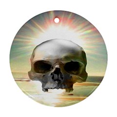 Skull Sunset Round Ornament (two Sides) 