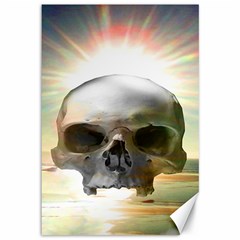 Skull Sunset Canvas 12  X 18   by icarusismartdesigns