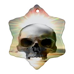 Skull Sunset Ornament (snowflake)  by icarusismartdesigns