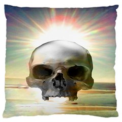 Skull Sunset Large Flano Cushion Cases (one Side) 