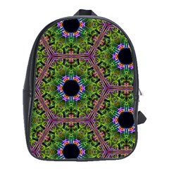 Repeated Geometric Circle Kaleidoscope School Bags(large) 
