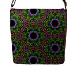 Repeated Geometric Circle Kaleidoscope Flap Messenger Bag (L) 